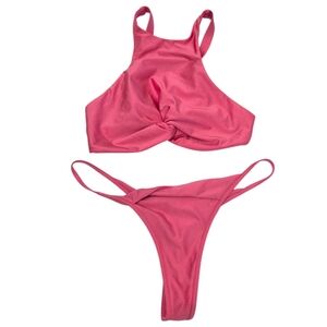 NWT Riot Swim Two Piece Flamingo Bikini Large